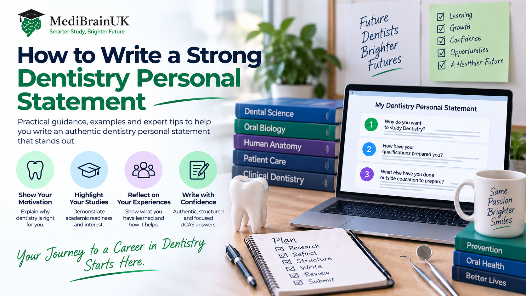 How to write a strong Dentistry personal statement using the three UCAS questions