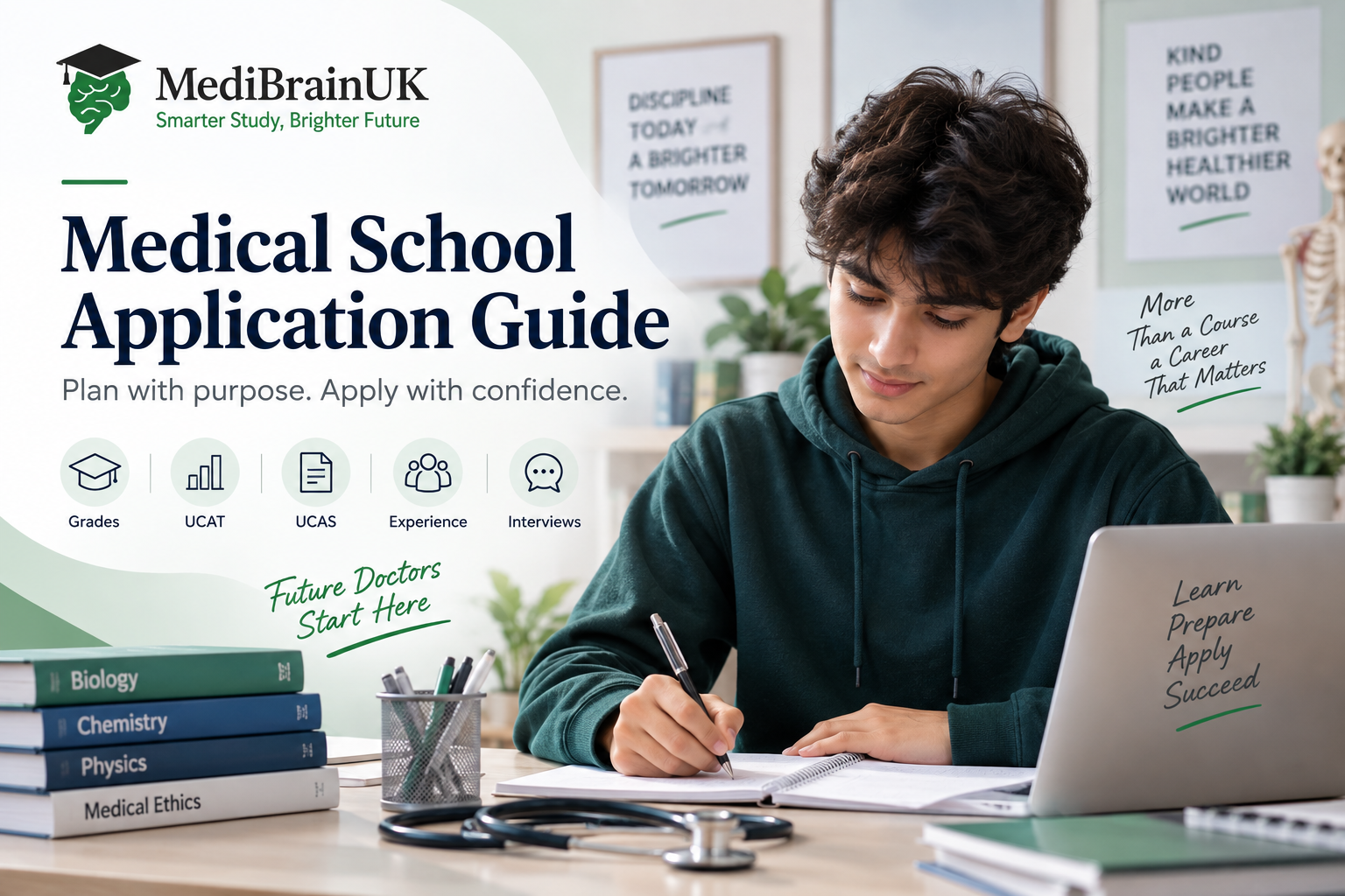 Medical school application guide covering the journey from Year 12 to interview