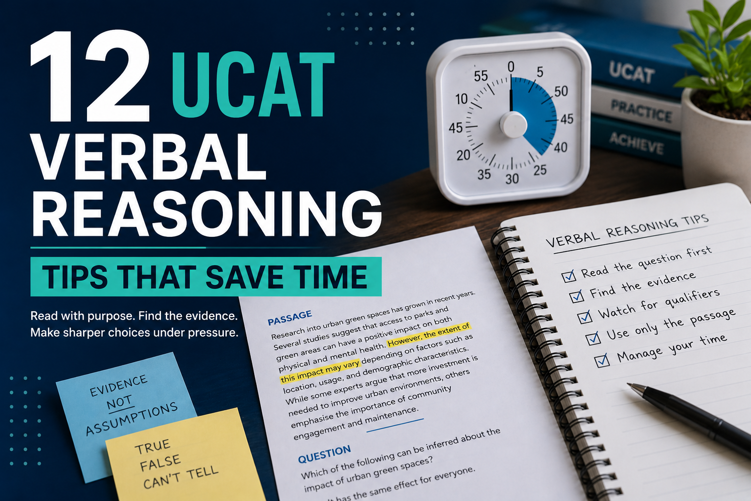 12 UCAT Verbal Reasoning tips for improving timing and evidence-based reading